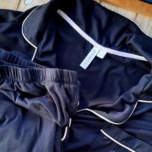 Joyspun womens plus pajama set black with pink detail 3xl